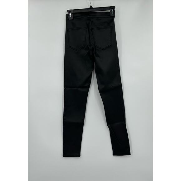 Topshop The Iconic Joni High Rise Skinny fit in Coated Black Size 25 NWT - Picture 4 of 9